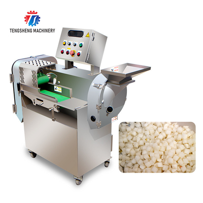 2.25kw 1000kg/h Large double - head multi-function vegetable cutter cutting leaves and fruits slices