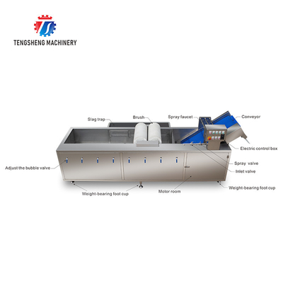 250KG Fruit and vegetable automatic roller washing machine Multi-functional vegetable washing machine automatic