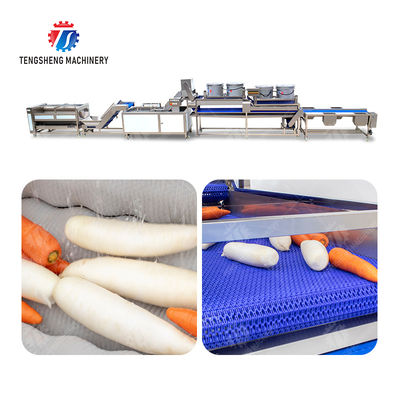 Fruit and vegetable roller bubble washing and air-drying picking line