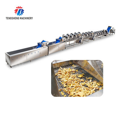Large-scale fruit and vegetable washing,drying and cutting production line