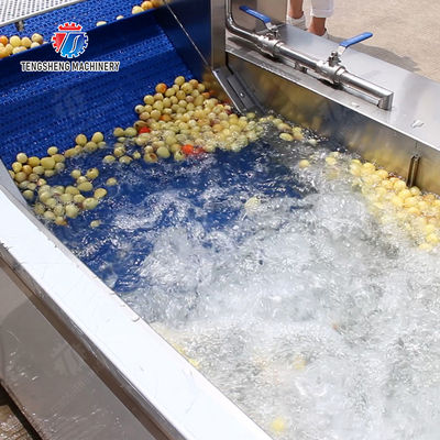 Large-scale fruit and vegetable washing,drying and cutting production line
