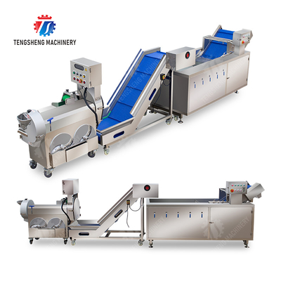 Fruit and vegetable cutting, hoisting and washing production line