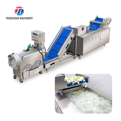 Fruit and vegetable cutting, hoisting and washing production line