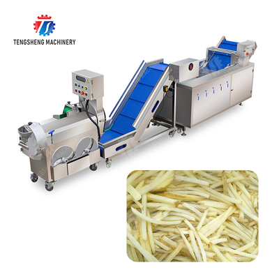 Fruit and vegetable cutting, hoisting and washing production line