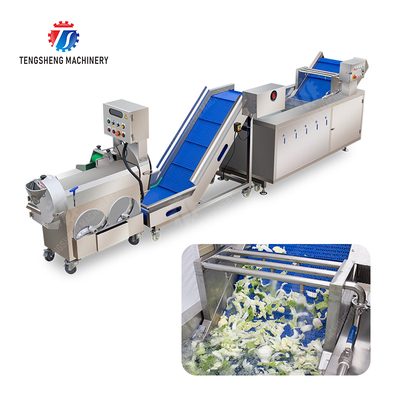 Fruit and vegetable cutting, hoisting and washing production line