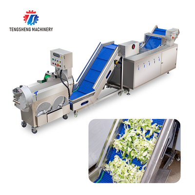 Fruit and vegetable cutting, hoisting and washing production line