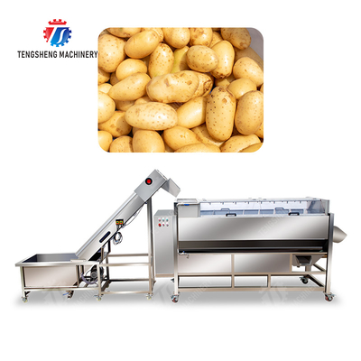 Pre-foaming hoisting roller brush washing production line Fruit Vegetable FOOD processing production Machine
