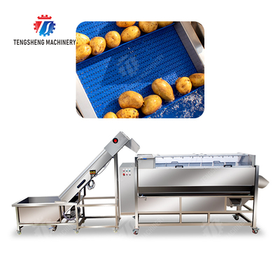 Pre-foaming hoisting roller brush washing production line Fruit Vegetable FOOD processing production Machine
