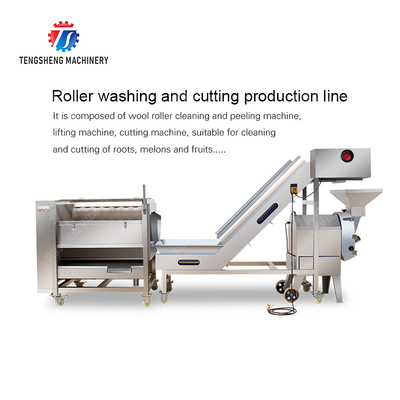 Roller washing and cutting production line