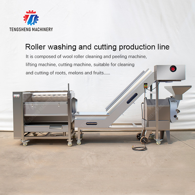 Roller washing and cutting production line
