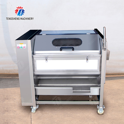 Wash Washer Washing Cleaning processing production Destoning Supplying soybeans  Potato Carrot Taro Sweet potato Yam Saiko persimmon Sealed cover brush peeling machine