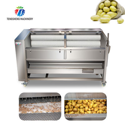 1500KG/H Sweet potato hair roller cleaning machine carrot automatic peeling cleaning potato peeling machine