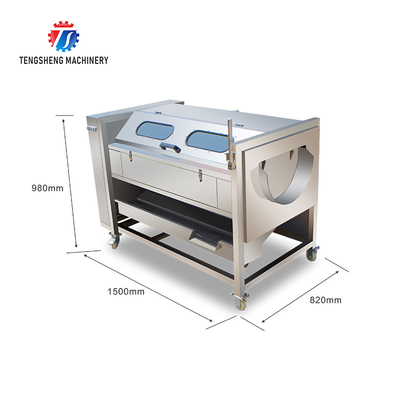 1500KG/H Root Vegetable Washing And Peeling Machine For Restaurant