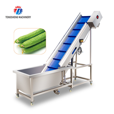 Lifting and conveying of fruit and vegetable pre-foaming materials for supporting equipment of operation line