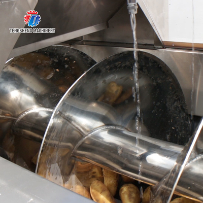 Stainless Steel Fruit And Vegetable Processing Line Potato Picking Hair Roller Bubble Washing Machine