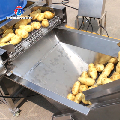 380V Fruit And Vegetable Processing Line Sweet Potato Picking Hair Roller Bubble Cleaning Drying Cutting Machine