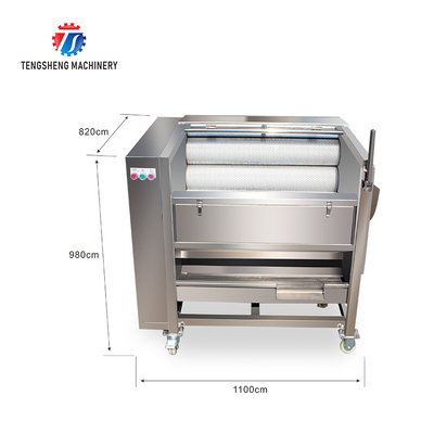 Tengsheng 1200KG/H Potato Washing And Peeling Machine Carrot Melon Sand Roller