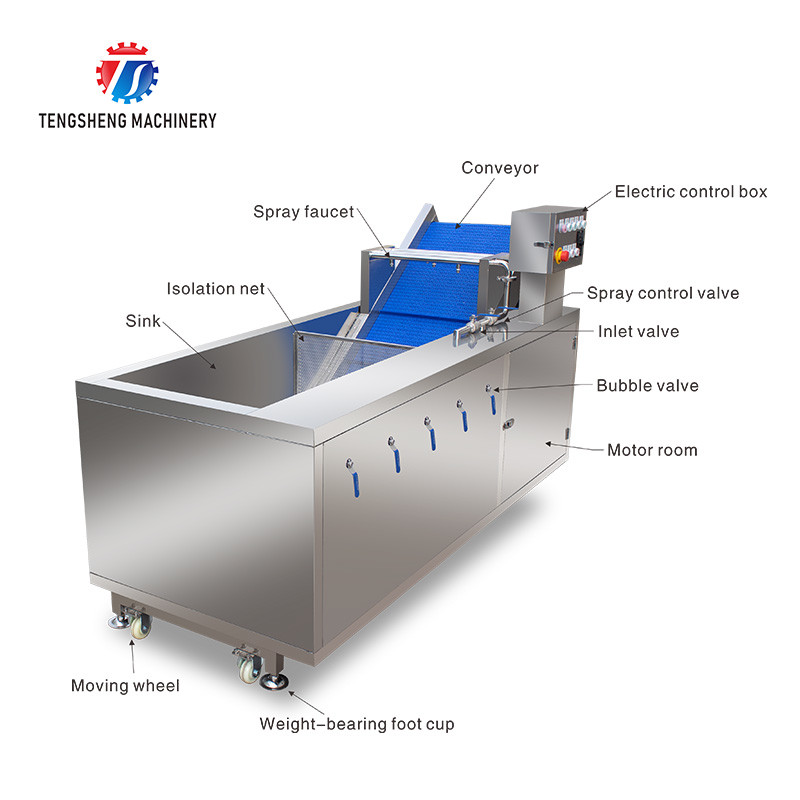 185KG 2.6KW Ozone disinfection vegetable washing machine Commercial