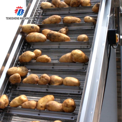 Stainless Steel Fruit And Vegetable Processing Line Potato Picking Hair Roller Bubble Washing Machine